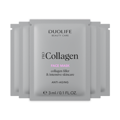 Próbki maski kolagenowej do twarzy w linii produktów collagenowych w ofercie Duo Life