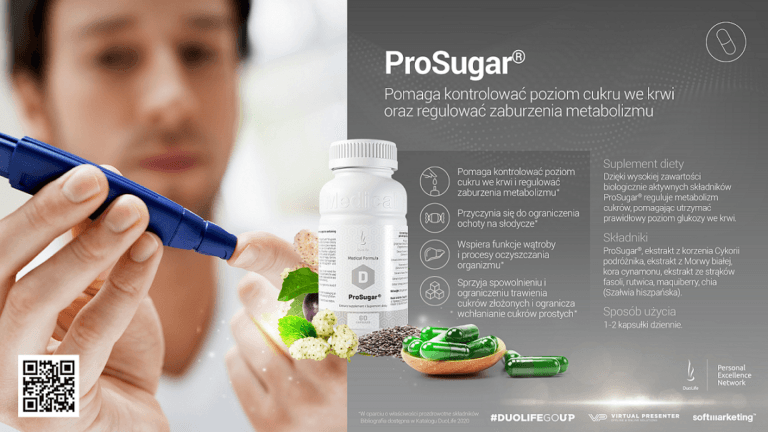 ProSugar® DuoLife Medical Formula suplement pomaga kontrolować poziom cukru we krwi